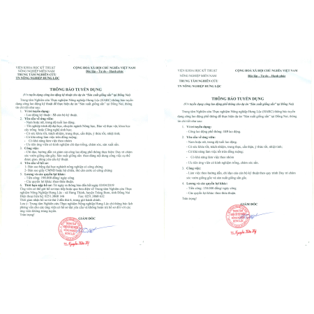 THÔNG BÁO TUYỂN DỤNG